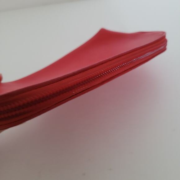 Furla 2 Piece Set Cases Red Leather Cosmetic Bags Pouch Small Good Condition - Picture 9 of 14